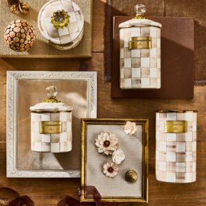 Mocha Check Enamel Canisters – Mocha Check, Small