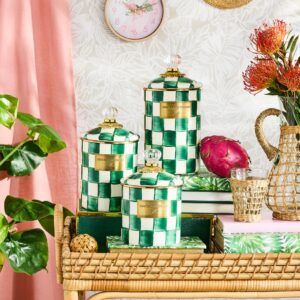 Emerald Check Enamel Canisters – Emerald Check, Large