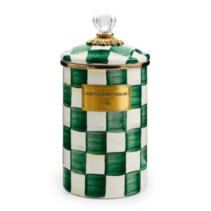 Emerald Check Enamel Canisters