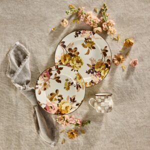 Wild Rose White Enamel Dinnerware – Wild Rose White, Dinner Plate
