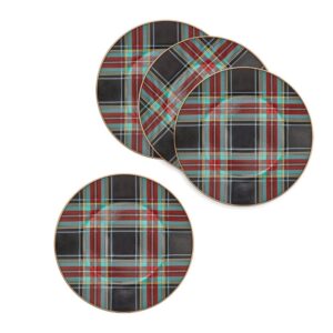 Tartan Black Dinnerware, Set of 4