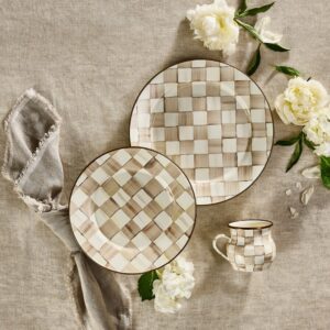 Mocha Check Enamel Dinnerware – Mocha Check, Dinner Plate