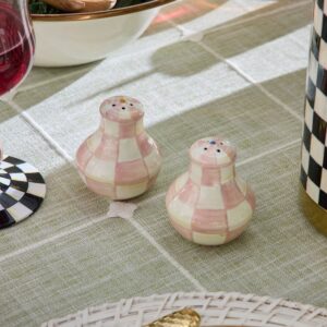 Enamel Salt & Pepper Shakers – Rosy Check, Small