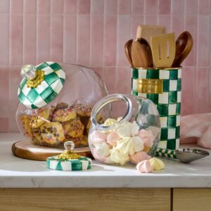 Cookie Jar with Emerald Check Lid – Emerald Check