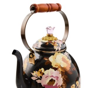 Floral Tea Kettle – Wild Rose Brown, 3 Quart