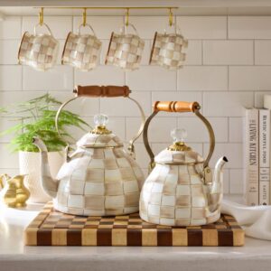 Check Tea Kettle – Mocha Check, 3 Quart