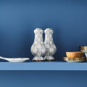 Enamel Salt & Pepper Shakers – Sterling Check, Large