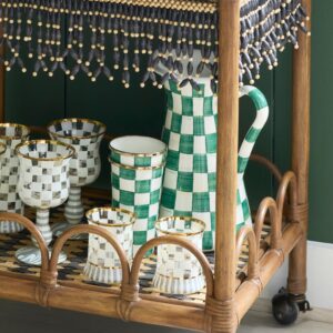 Enamel Practical Pitcher – Emerald Check, Large