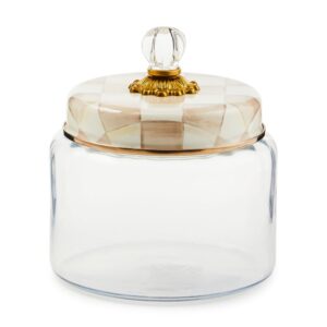 Mocha Check Kitchen Canisters