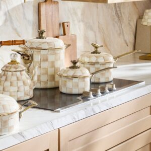 Mocha Check Cookware – Mocha Check, 1 Qt. Saucepan