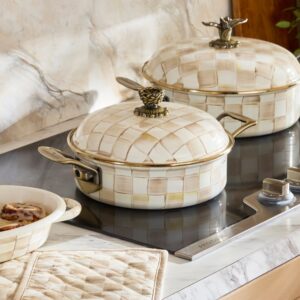 Mocha Check Cookware – Mocha Check, 3 Qt. Casserole