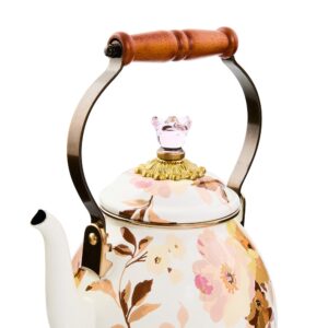 Floral Tea Kettle – Wild Rose White, 2 Quart