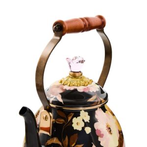 Floral Tea Kettle – Wild Rose Brown, 2 Quart