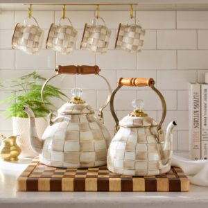 Check Tea Kettle – Mocha Check, 2 Quart