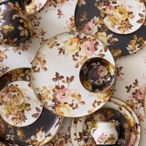 Wild Rose Brown Round Tray – Wild Rose White