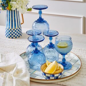 Courtly Check Round Tray – Sterling Check