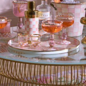 Courtly Check Round Tray – Rosy Check