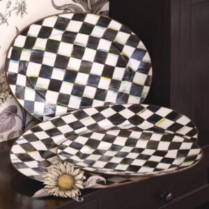 Check Enamel Oval Platter – Courtly Check, Small