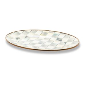 Check Enamel Oval Platter – Sterling Check, Small