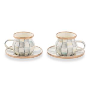 Rosy Check Espresso Cup & Saucer Set – Sterling Check
