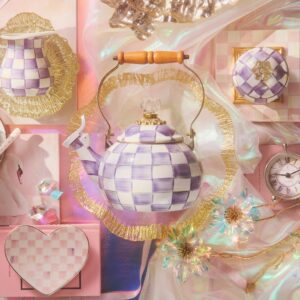 Mocha Check Whistling Tea Kettle – Violet Check