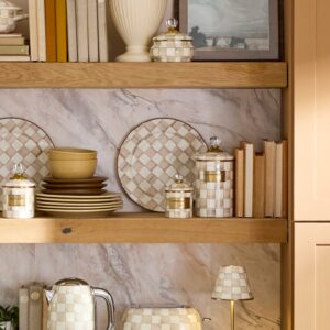 Rosy Check Large Trivet – Mocha Check