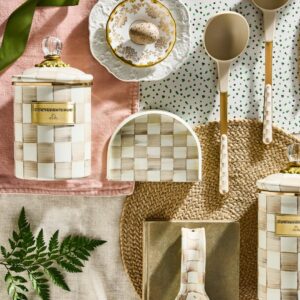 Rosy Check Napkin Holder – Mocha Check