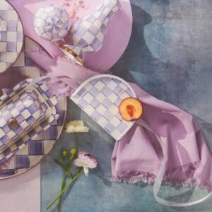 Rosy Check Napkin Holder – Violet Check