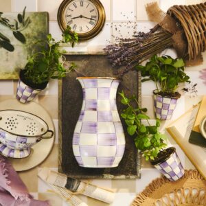 Rosy Check Herb Pots, Set of 3 – Violet Check