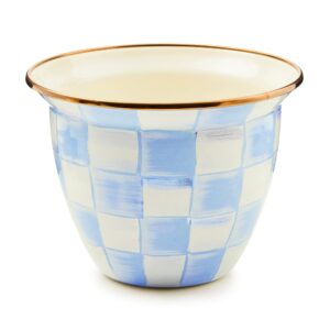 Violet Check Large Flower Pot – Sky Check
