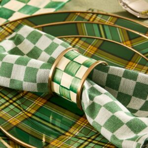 Mocha Check Napkin Rings, Set of 4 – Emerald Check
