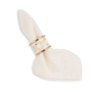 Mocha Check Napkin Rings, Set of 4