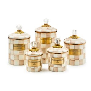 Mocha Check Enamel Canisters – Mocha Check, Mini