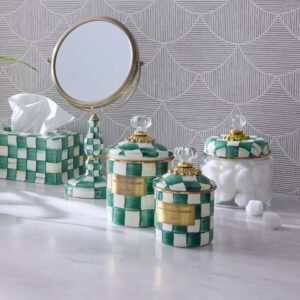 Emerald Check Enamel Canisters – Emerald Check, Demi