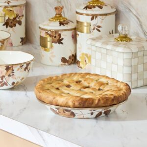 Courtly Check Pie Plate – Wild Rose White