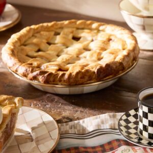 Courtly Check Pie Plate – Mocha Check
