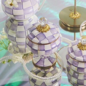 Courtly Check Curiosity Pot – Violet Check