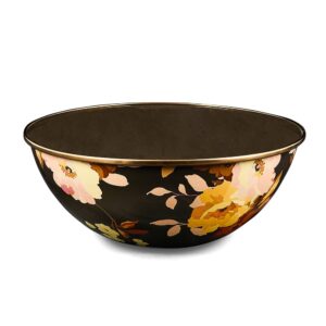 WIld Rose Brown Enamel Everyday Bowl