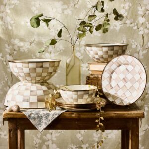 Mocha Check Enamel Everyday Bowl – Mocha Check, Medium