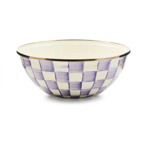 Violet Check Enamel Everyday Bowl