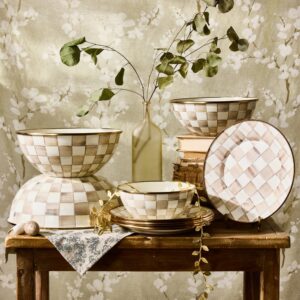 Mocha Check Enamel Everyday Bowl – Mocha Check, Large