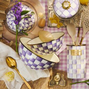 Violet Check Enamel Everyday Bowl – Violet Check, Large