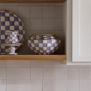 Violet Check Enamel Everyday Bowl – Violet Check, Extra Large