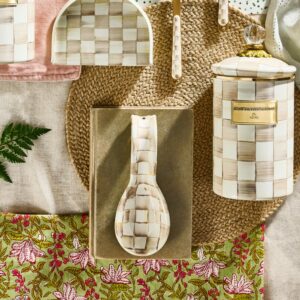 Rosy Check Spoon Rest – Mocha Check