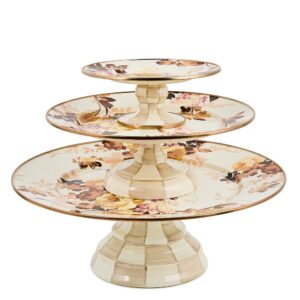 Floral Pedestal Platter – Wild Rose White, Large