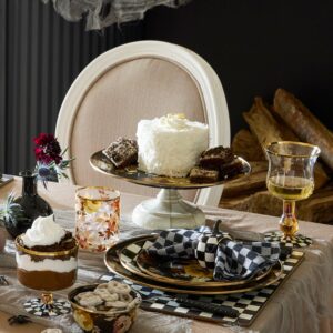 Floral Pedestal Platter – Wild Rose Brown, Large