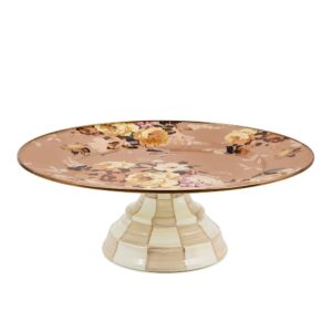 Floral Pedestal Platter – Wild Rose Mauve, Large