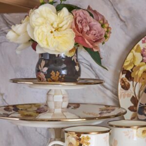 Floral Pedestal Platter – Wild Rose White, Small