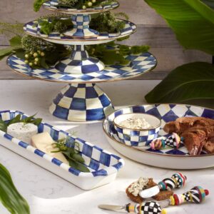 Check Pedestal Platter – Royal Check, Small