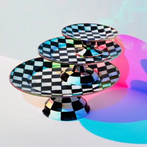 Check Pedestal Platter – Courtly Check, Small